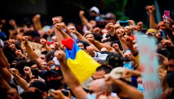 Protest against President Ivan Duque, Colombia, 2021.