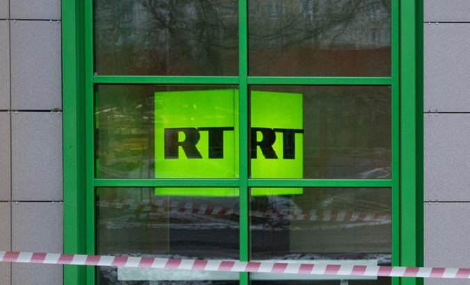 Logo of Russia Today.