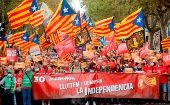 Las movilizaciones se realizaron previo a la declaración del expresidente catalán Carles Puigdemont ante un juez en Cerdeña, Italia, este 4 de octubre.