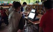 A citizen voting, Paraguay, Oct. 10, 2021.