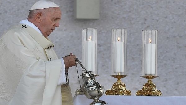 Pope Francis leads Holy Mass in Sastin, Slovakia, Sept. 15, 2021.
