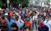 Migrant caravan in Chiapas, Mexico, Nov. 22, 2021.