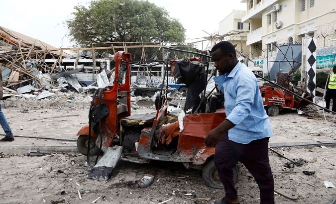 Debris left by the explosion, Mogadishu, Somalia, Nov. 25, 2021.