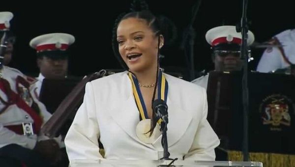 Pop singer and entrepreneur Rihanna, Bridgetown, Barbados, Nov. 30, 2021.