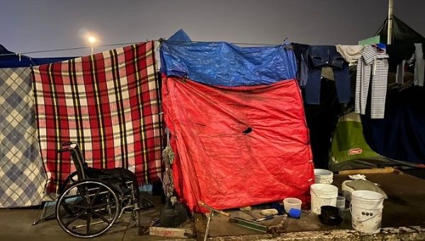 An asylum seekers camp in Tijuana, Mexico, Dec. 5, 2021.