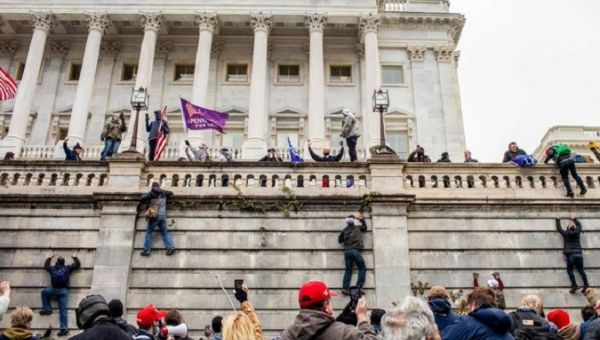 Donald Trump's supporters storming the Capitol, Washington DC, U.S., January 6, 2021.