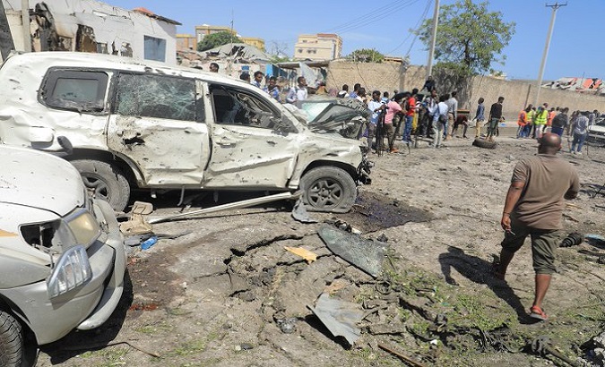 At least 10 casualties from a car bombing in the Somali capital, Mogadishu. Jan. 12, 2022.