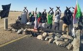 Citizens shut down the Sudan-Egypt highway, Jan. 17, 2022. 