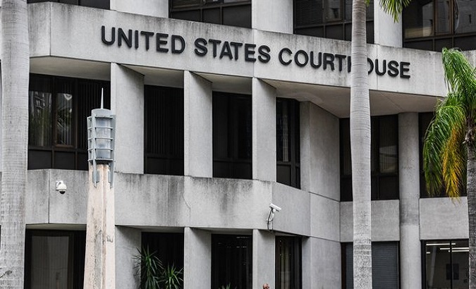 Facade of the federal court C. Clyde Atkins, Miami, Florida, Jan. 26, 2022.