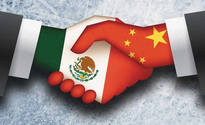 Representation of diplomatic relations between Mexico and China.