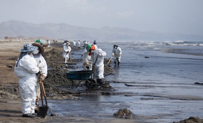 According to the Environment Minister of Peru, the Spanish company, Repsol, must take action to restore the conditions existent before the oil spill. Feb. 14, 2022.