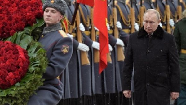 Vladimir Putin laid a wreath at the Tomb of the Unknown Soldier, Moscow, Russia, Feb. 23, 2022.