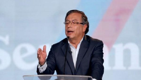 Left-wing presidential candidate Gustavo Petro, Colombia. 