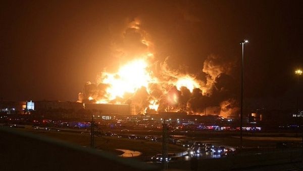 Saudi Aramco Petroleum Storage Site Hit By Houthi Attack, Fire Erupts.