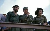 Che Guevara (L), Raul Castro (C), and Vilma Espin (R).