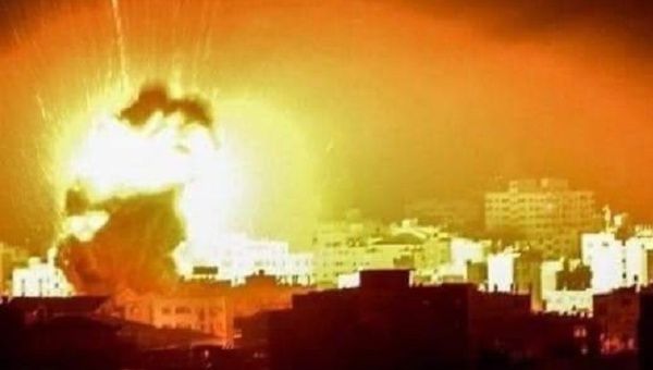 Bombing on Gaza, April 19, 2022.