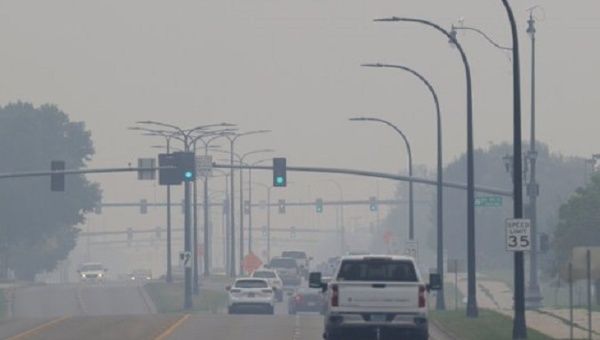 Air pollution in West Fargo, North Dakota, U.S., July, 2021