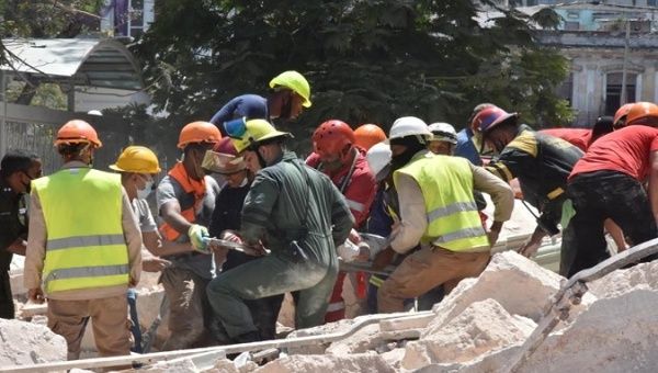 Rescue work continues at the disaster site in search of survivors, while work continues to remove debris. May. 07, 2022.