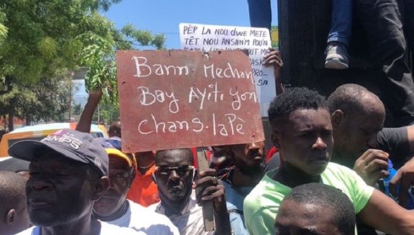 Citizens asking for security in Croix-des-Bouquets, Haiti, May, 2022.