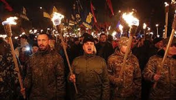 File photo of a march to pay tribute to Neo-nazis in Ukraine.