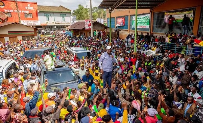 A presidential candidate campaigning, Kenya, June 7, 2022.