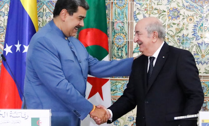 Presidents Nicolas Maduro (Venezuela) (L) & Abdelmadjid Tebboune (Algeria) (R), 2022.