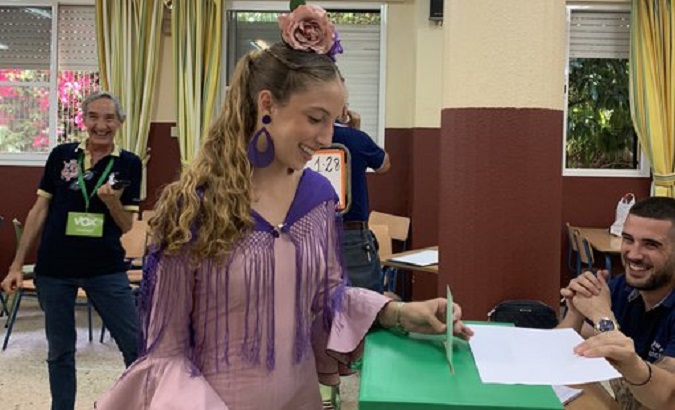 A citizen cast her vote in Andalucia, Spain, June 19, 2022.