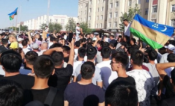 Citizen protests in Uzbekistan, July 2, 2022.