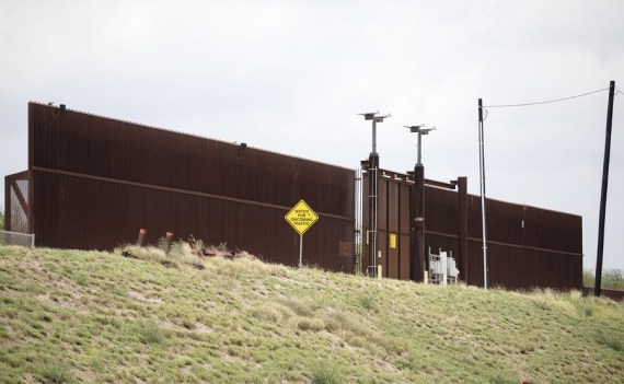 Photo taken on May 1, 2022 shows a section of the U.S.-Mexico border wall in Texas, the United States.