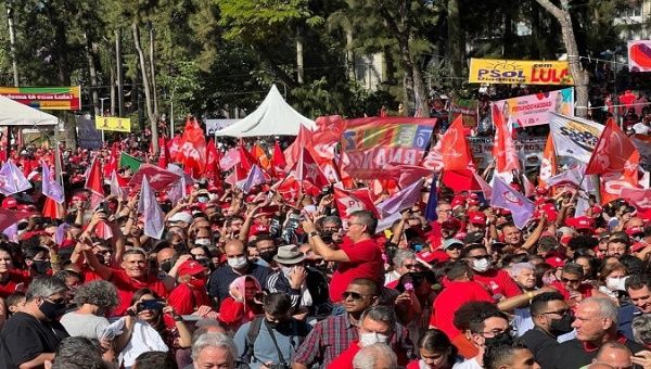 Lula is accompanied by the former governor of São Paulo, Geraldo Alckmin, designated as vice-presidential candidate, and Saturday's event is part of his tour of Brazil. Jul. 09, 2022.