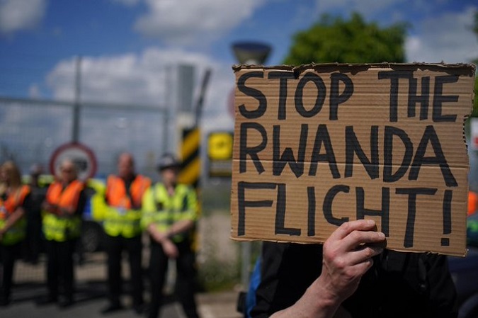 Hundreds of activists to protest Rwanda scheme at UK detention centers.