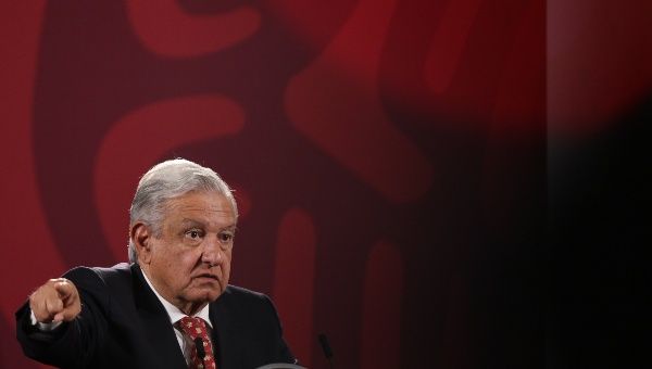 Mexican President Andres Manuel Lopez Obrador reacts during his morning press conference at the National Palace in Mexico City, capital of Mexico, June 6, 2022.