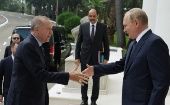 Turkish President Recep Tayyip Erdogan (L) & Russian President Vladimir Putin, Aug. 5, 2022.