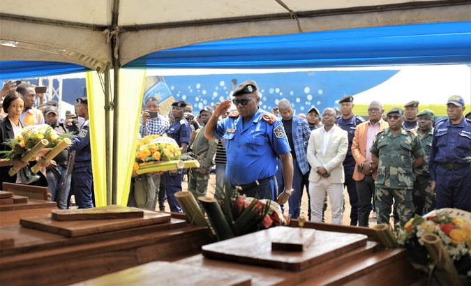 North Kivu Police Deputy Director paid respects to the victims, Aug. 5, 2022.