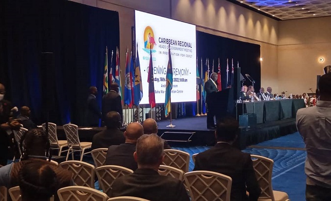 Opening ceremony of the CARICOM meeting, Nassau, Bahamas, Aug. 16, 2022. 