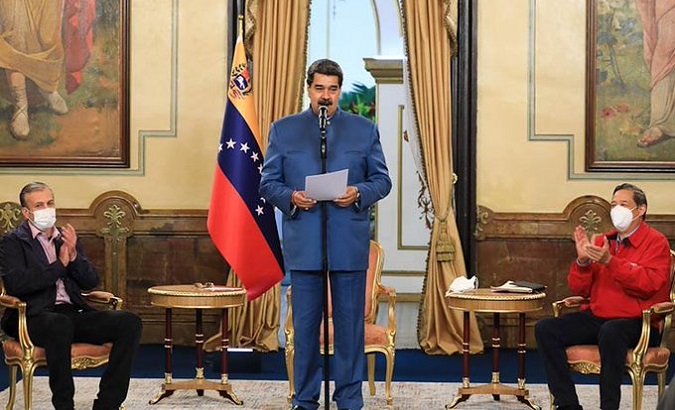 President Nicolas Maduro (C), Caracas, Venezuela, Aug. 16, 2022.