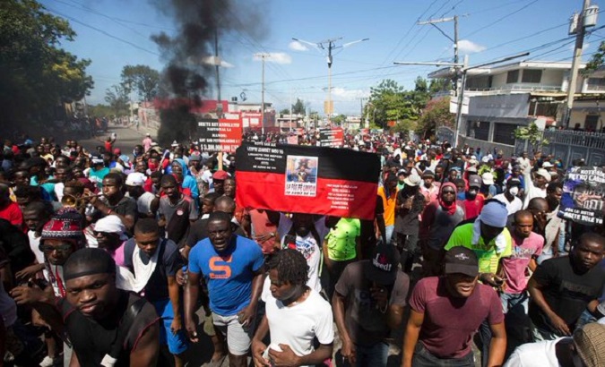 File photo of citizens protesting in Haiti.