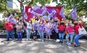 Venezuelan women of INASS at Bolivar Square, in Caracas. Sept. 04, 2022.
