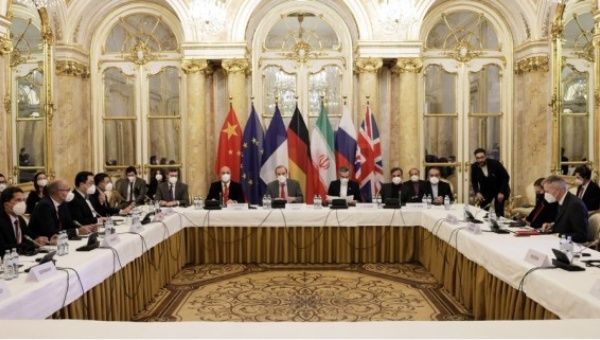 photo taken on Dec. 17, 2021 shows a meeting of the Joint Comprehensive Plan of Action (JCPOA) Joint Commission in Vienna, Austria.