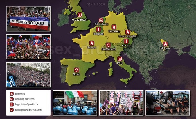 Anti-government protests in Europe, Sept. 2022.