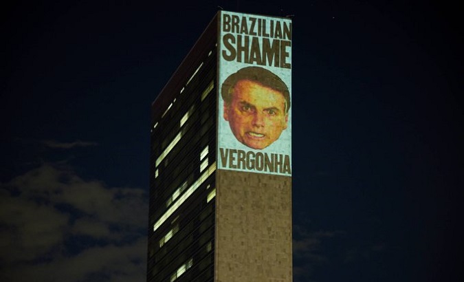 Image of President Jair Bolsonaro at the UN headquarters, NYC, U.S., Sept., 2022.