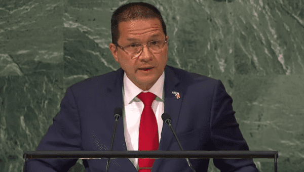 Venezuelan Minister of Foreign Affairs, Carlos Rafael Faría Tortosa at the 77th session of the United Nations General Assembly. Sept. 25, 2022.