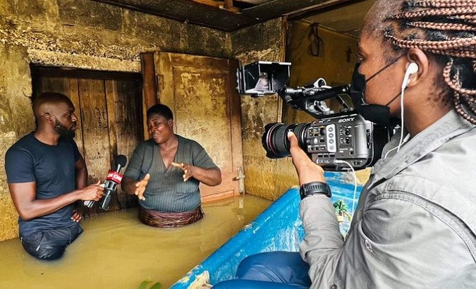 Images inside a residence affected by flooding, Nigeria, Oct. 25, 2022.