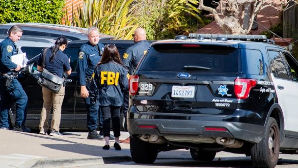 San Francisco Police and Federal Bureau of Investigation (FBI) agents work outside the home of US Speaker of the House Nancy Pelosi after her husband Paul Pelosi was attacked by a home invader early in the morning in San Francisco, California, USA, 28 October 2022