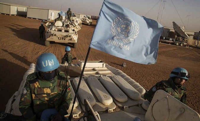 Soldiers of the UN Multidimensional Integrated Stabilization Mission in Mali.