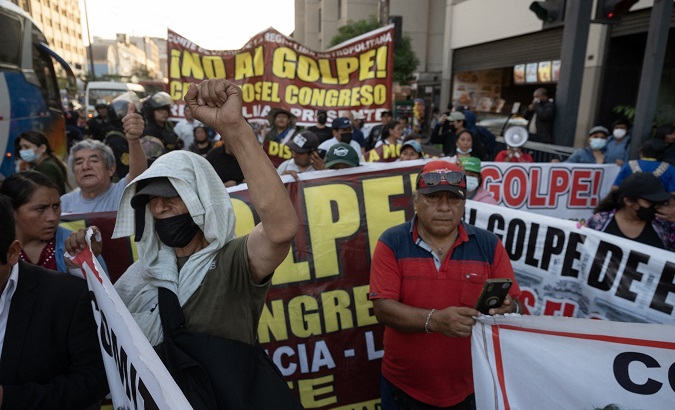 Pedro Castillo's supporters protest against 