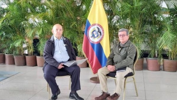 Otty Patiño (L) and Pablo Beltran (R) in Caracas, Venezuela, Dec. 2, 2022.