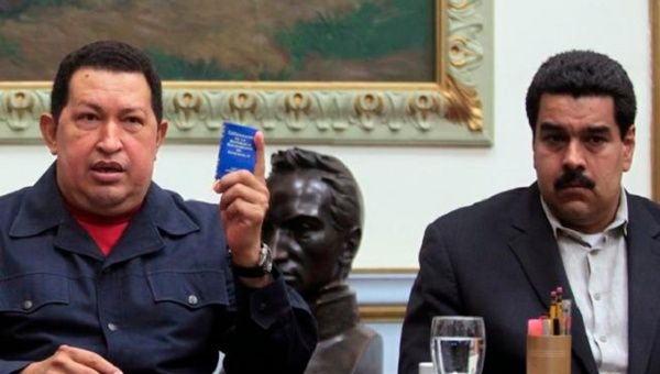 Commander Hugo Chavez (L) & and the then Vice President Nicolas Maduro (R), Dec. 8, 2022.