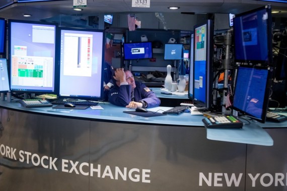 A trader works on the floor of the New York Stock Exchange (NYSE) in New York, the United States, on Nov. 2, 2022.