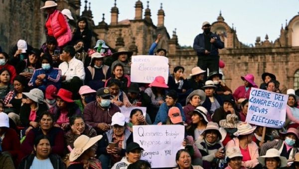 People demanding the closure of the Peruvian Congress, Dec. 28, 2022.